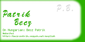 patrik becz business card